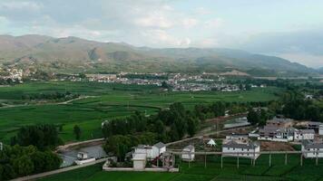 Village and fields in Shaxi, Yunnan, China. video