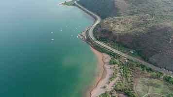 The lakeside of Fuxian Lake in Yunnan, China. video