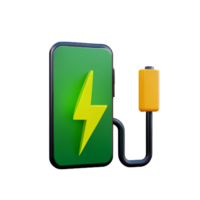 batterie mise en charge station emplacement 3d vert énergie icône png
