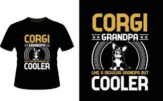 Cargi Grandpa Like a Regular Grandpa But Cooler or Grandfather tshirt design or Grandfather day t shirt Design vector