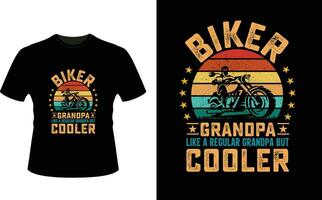 Biker Grandpa Like a Regular Grandpa But Cooler or Grandfather tshirt design or Grandfather day t shirt Design vector