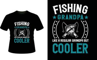 Fishing Grandpa Like a Regular Grandpa But Cooler or Grandfather tshirt design or Grandfather day t shirt Design vector