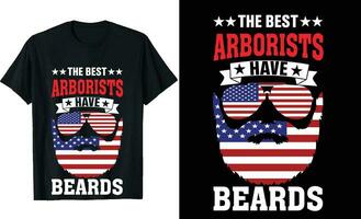 el mejor arbolistas tener barbas t camisa diseño vector