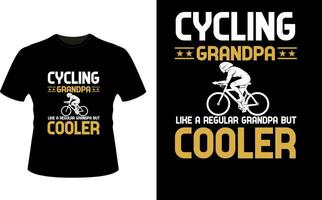 Cycling Grandpa Like a Regular Grandpa But Cooler or Grandfather tshirt design or Grandfather day t shirt Design vector