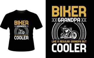 Biker Grandpa Like a Regular Grandpa But Cooler or Grandfather tshirt design or Grandfather day t shirt Design vector