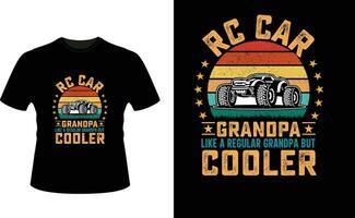 Rc Car Grandpa Like a Regular Grandpa But Cooler or Grandfather tshirt design or Grandfather day t shirt Design vector