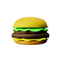 hamburguesa 3d icono ilustración png