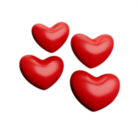 valentines day 3d stereo love red hearts png