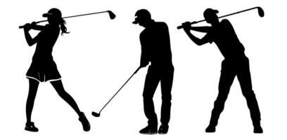 golf silhouettes vector illustration