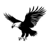 Eagle bird animal illustration design in black color on a white background vector