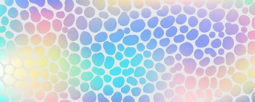 Holographic foil background with iridescent texture. Rainbow and silver gradient vector print. Leopard pearlescent abstract gradation design. Shiny animal dots wallpaper
