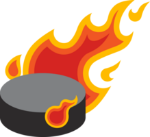 hockey flying fire ball icon png