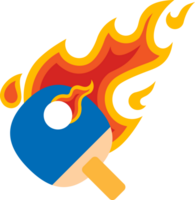 tafel tennis vliegend brand bal icoon png