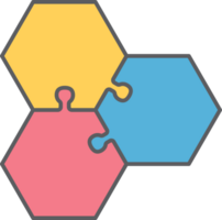 hexagonal infographic kontursåg platt linje png