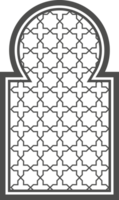 Ramadan window with pattern. Arabic frame of mosque door. Islamic design template. Oriental decoration with ornament. png