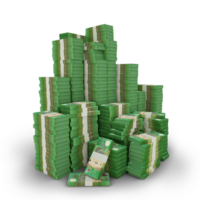 grande pilhas do australiano dólar notas. uma muitos do dinheiro isolado em transparente fundo. 3d Renderização do Pacotes do arranjado dinheiro png