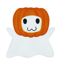 Baby Ghost with Pumpkin Head png
