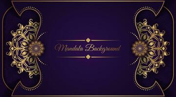 Luxury background with golden mandala ornament vector