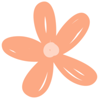 Flowers in hand drawn style. Floral and leaves elements. png