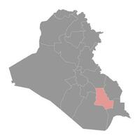 Dhi Qar Governorate map, administrative division of Iraq. Vector illustration.