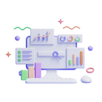 web analytics and seo marketing concept icon or 3d seo ranking analysis graph or seo graph png