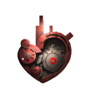 3D Heart Machine Transparent Background PNG Image Ai Generative