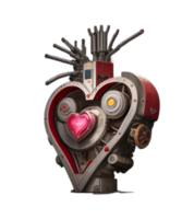 3D Heart Machine Transparent Background PNG Image Ai Generative