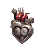 3D Heart Machine Transparent Background PNG Image Ai Generative