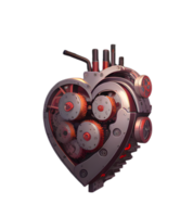 3D Heart Machine Transparent Background PNG Image Ai Generative