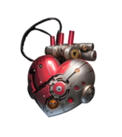 3D Heart Machine Transparent Background PNG Image Ai Generative