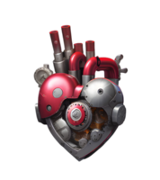 3D Heart Machine Transparent Background PNG Image Ai Generative