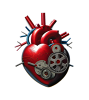 3D Heart Machine Transparent Background PNG Image Ai Generative