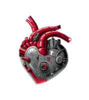 3D Heart Machine Transparent Background PNG Image Ai Generative