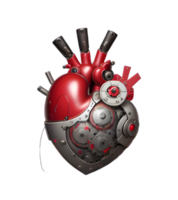 3D Heart Machine Transparent Background PNG Image Ai Generative