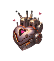 3D Heart Machine Transparent Background PNG Image Ai Generative