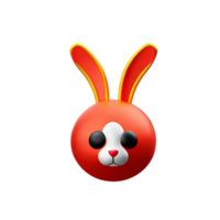 icône du nouvel an chinois lapin mignon rendu 3d png