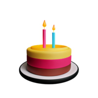Birthday cake 3d rendering icon illustration png
