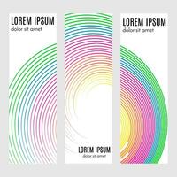 Set of abstract vertical header banners with curved lines and place for text. Colorful backgrounds for web design. Vector illustration