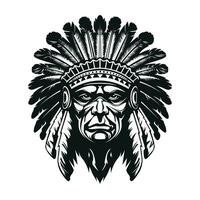 Native American Chief Head Vector