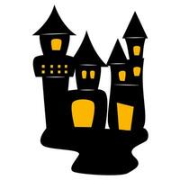 The Castle with the full moon in Halloween scene vector