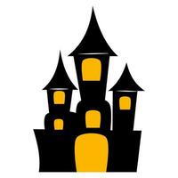 The Castle with the full moon in Halloween scene vector