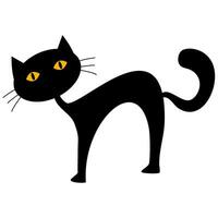 The Black cat in Halloween vector