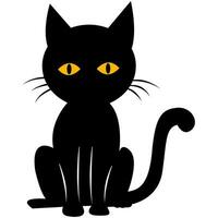 The Black cat in Halloween vector
