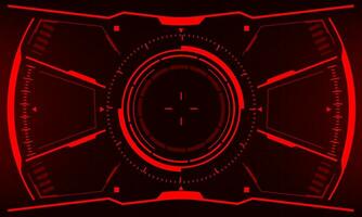 HUD sci-fi interface screen view red geometric design virtual reality futuristic technology creative display vector