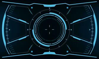 HUD sci-fi interface screen view blue geometric design virtual reality futuristic technology creative display vector