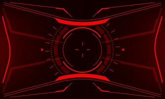 HUD sci-fi interface screen view red geometric design virtual reality futuristic technology creative display vector