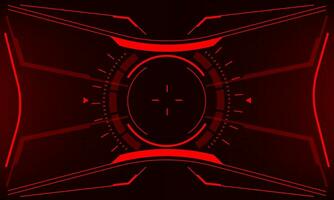 HUD sci-fi interface screen view red geometric design virtual reality futuristic technology creative display vector