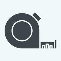 Icon Tape Measure. related to Building Material symbol. glyph style. simple design editable. simple illustration vector