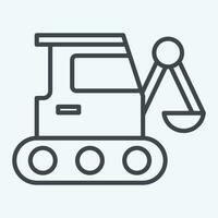 Icon Excavator. related to Building Material symbol. line style. simple design editable. simple illustration vector