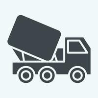 Icon Truck Mixer. related to Building Material symbol. glyph style. simple design editable. simple illustration vector